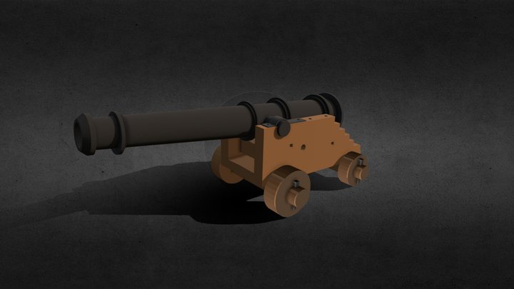 Low Poly artillery 3D Model