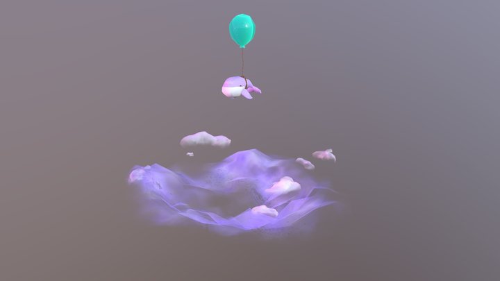 Diorama ballena Low Poly 3D Model
