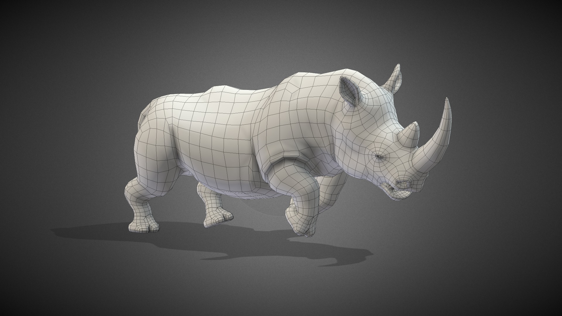 3D model Rhinoceros Base Mesh - This is a 3D model of the Rhinoceros Base Mesh. The 3D model is about a model of a dinosaur.