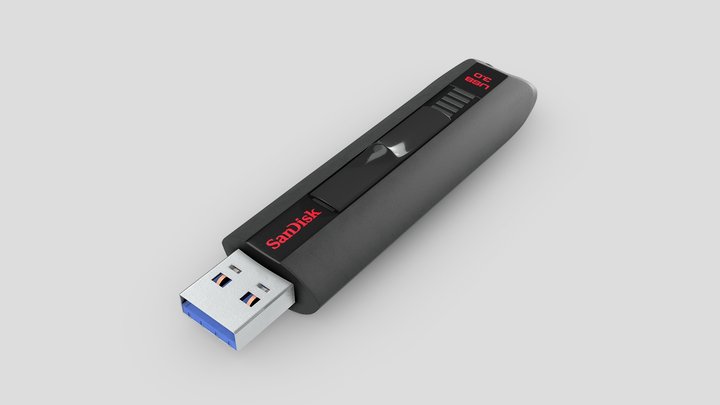 Sandisk Extreme USB 3.0 Flash Drive 3D Model