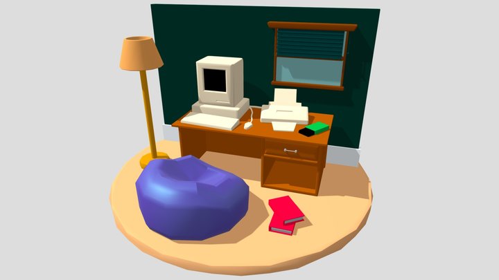 1990s Room - Diorama 3D Model