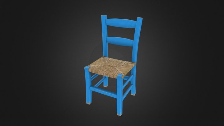Greek wood chair 3D Model