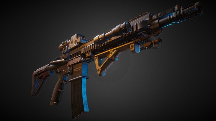 HK416 Assault rifle 3D Model