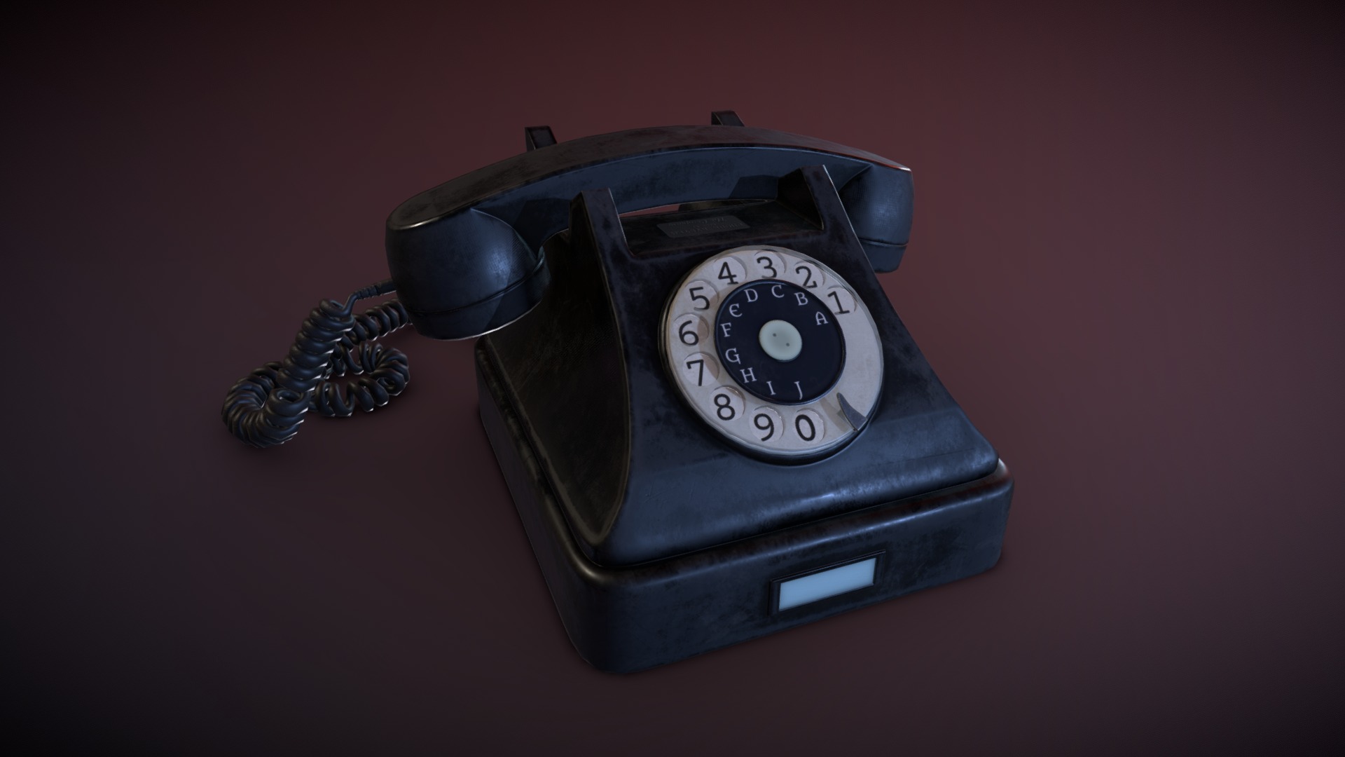 3D model Old Black Phone - This is a 3D model of the Old Black Phone. The 3D model is about a black and silver telephone.