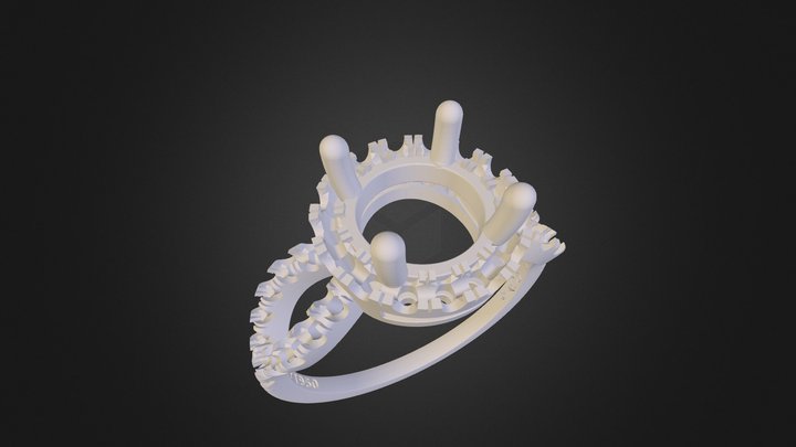 Vintage inspired Engagement Ring 3D Model