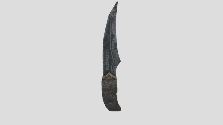 Viking-Style Hunting Knife 3D Model