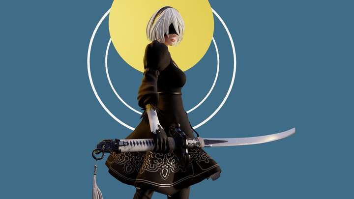 Yorha 2B Nier Automata 3D Model