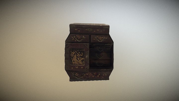 Ornate Japanese Cabinet 3D Model