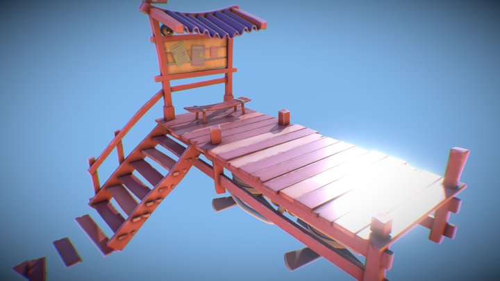 Floating Bus Stop 3D Model
