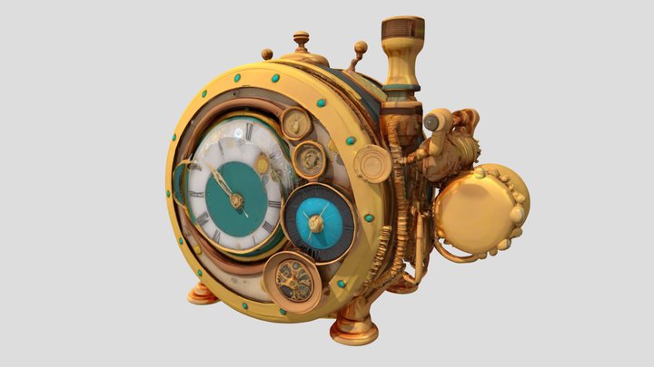Gilded Chrononaut - time travel – Kostenloses 3D-Modell STL