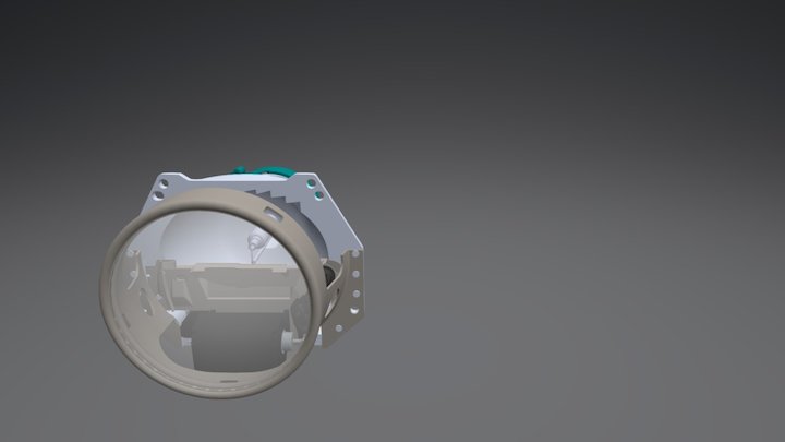 Hella 3R bixenon projector lens 3D Model