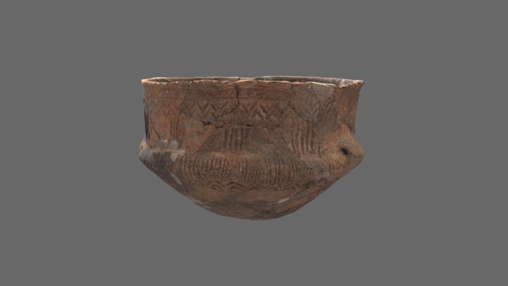 Neolithic handled bowl from 3.100 BC 3D Model