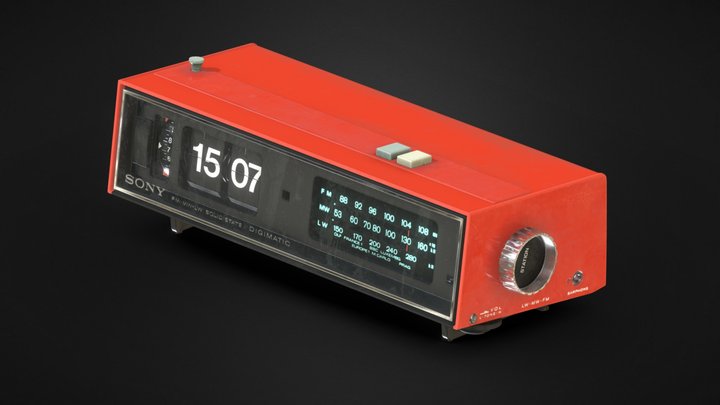 Retro Sony Alarm Clock 3D Model