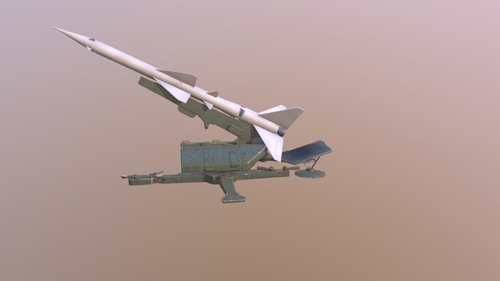 SA-2 Grund to air Russian Missile launcher 3D Model