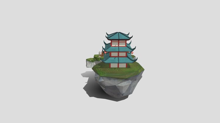 Floating Temple Island Final Project 3D Model