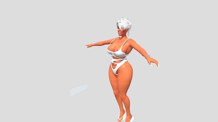 Cute girl character 3d model 3D Model