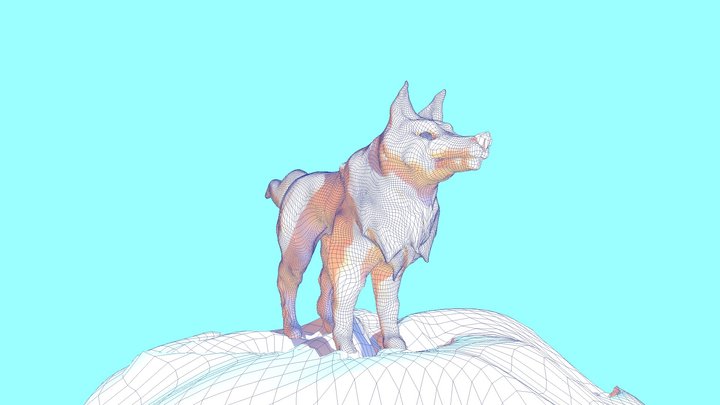 Wolf Sculpt 3D Model