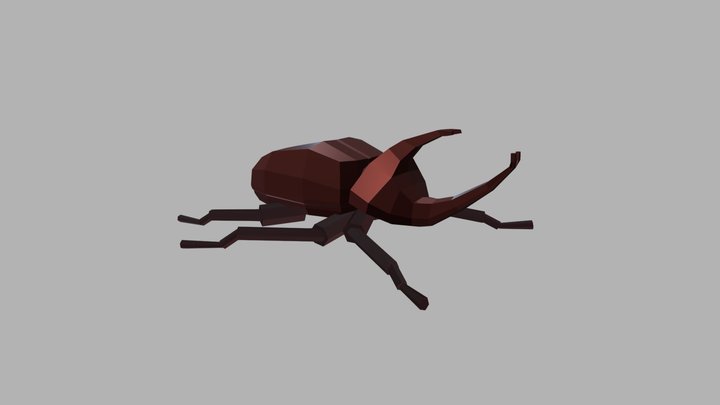 Low poly rhinoceros beetle 3D Model