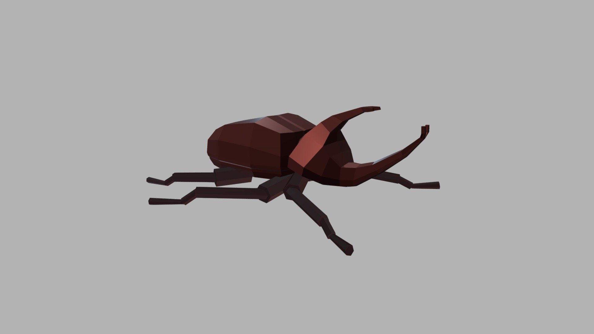 Low poly rhinoceros beetle