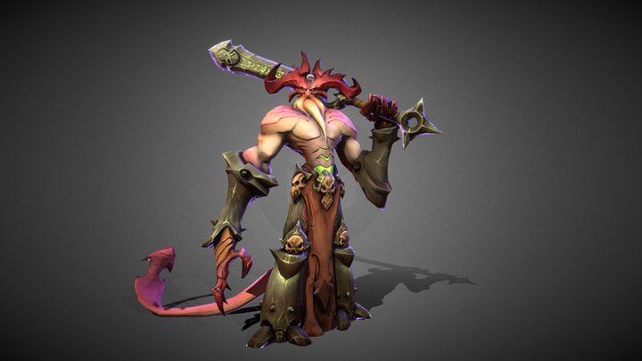 Old demon posed 3D Model