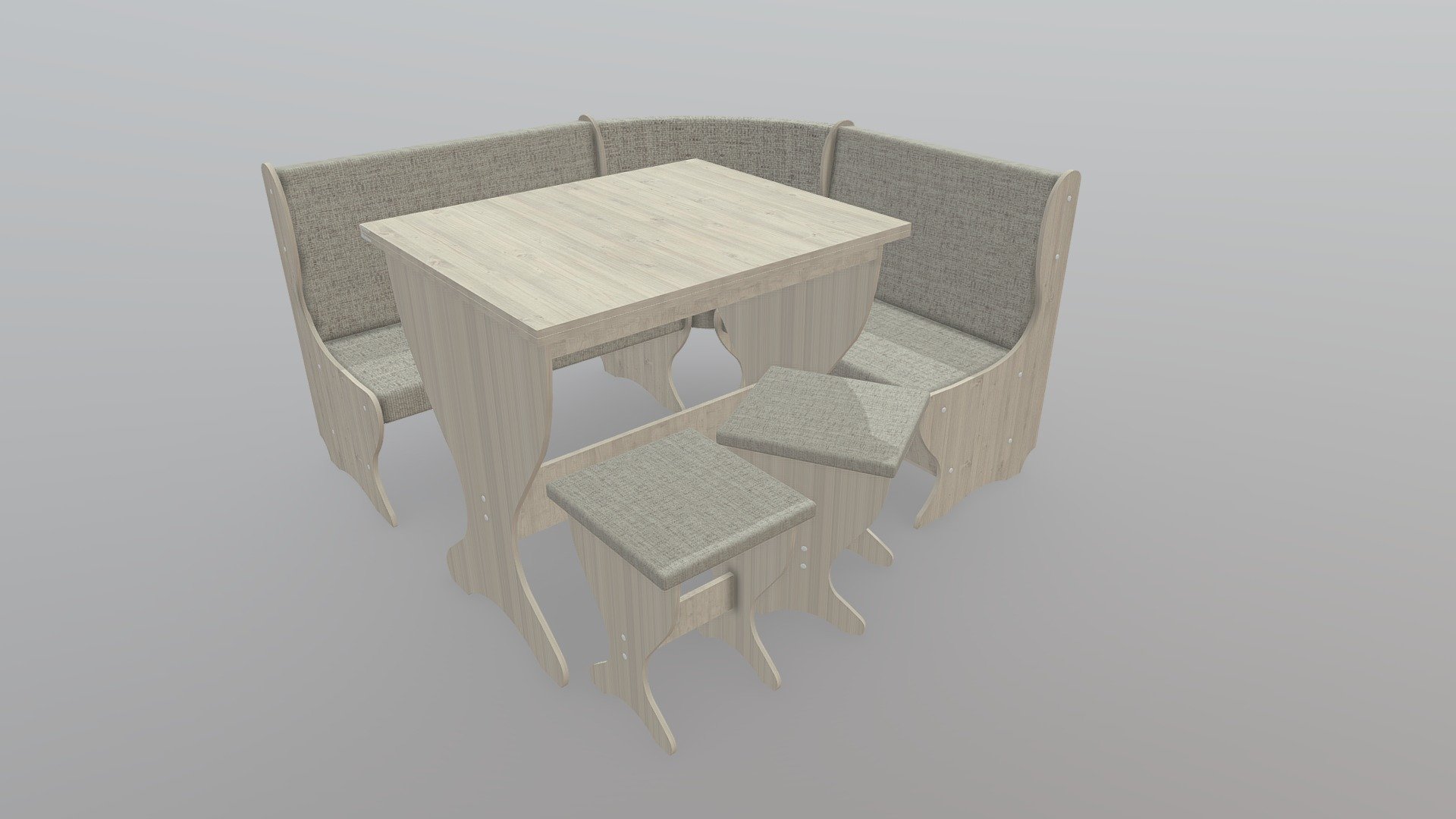 Table with chair and sofa for kitchen