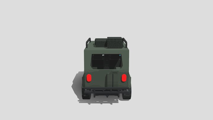 Jurassic Genesis Jeep Wrangler Hunter Closed 3D Model