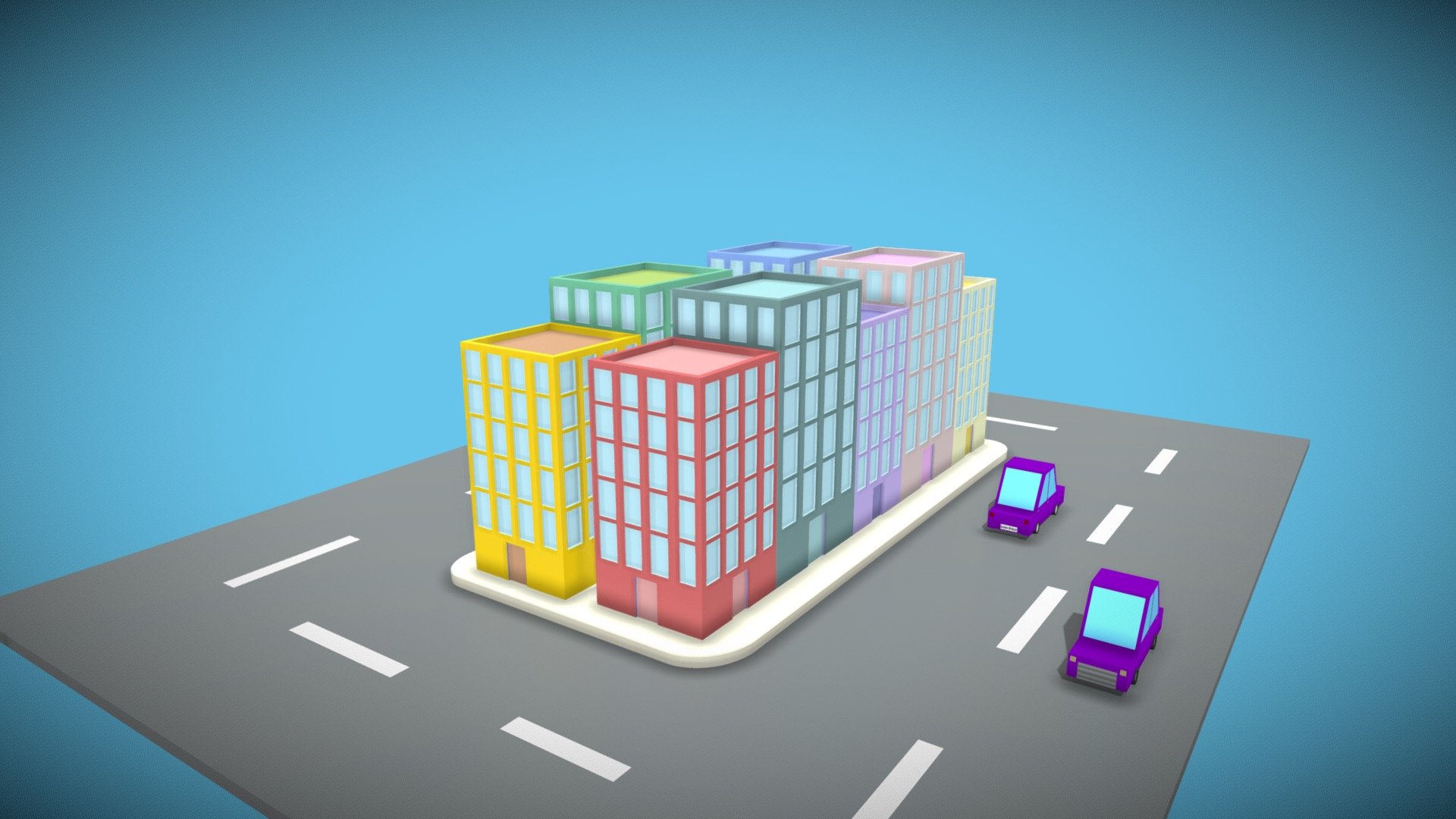 Animated Low Poly City