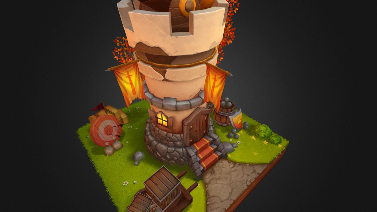 cannon castle 3D model by twoweeks [457cbc8] Sketchfab