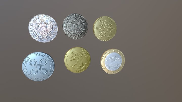 Finnish Coins 3D Model