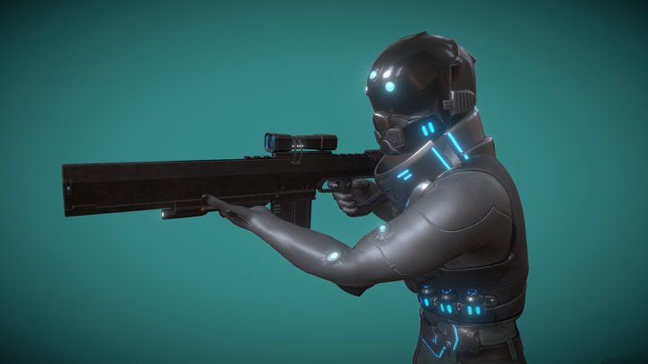 Sci fi soldier 3D Model