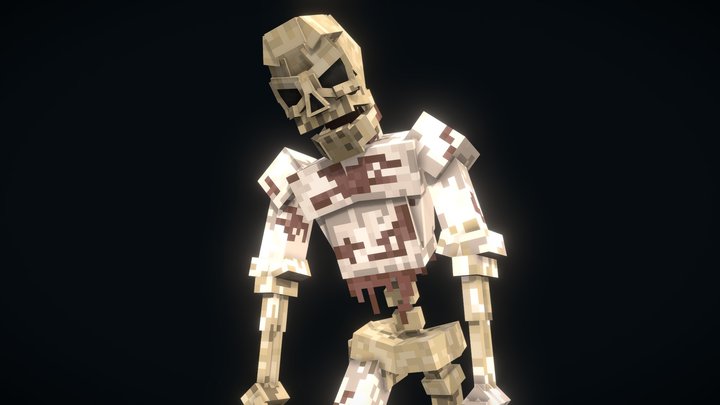 Skeleton Zombie Minecraft 3D Model