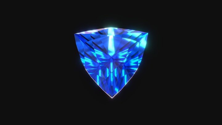 Trilliant Cut Sapphire 3D Model