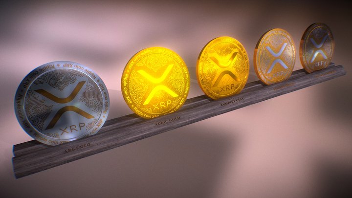 XRP 3D Coin Mockup 3D Model