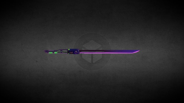 Cybernetic (Cyberpunk) Katana: Neon-Vein 3D Model