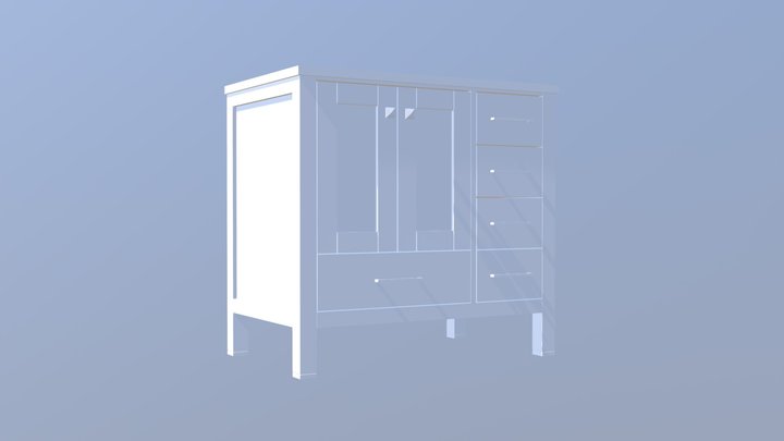 Single Bathroom Vanity Set 3D Model