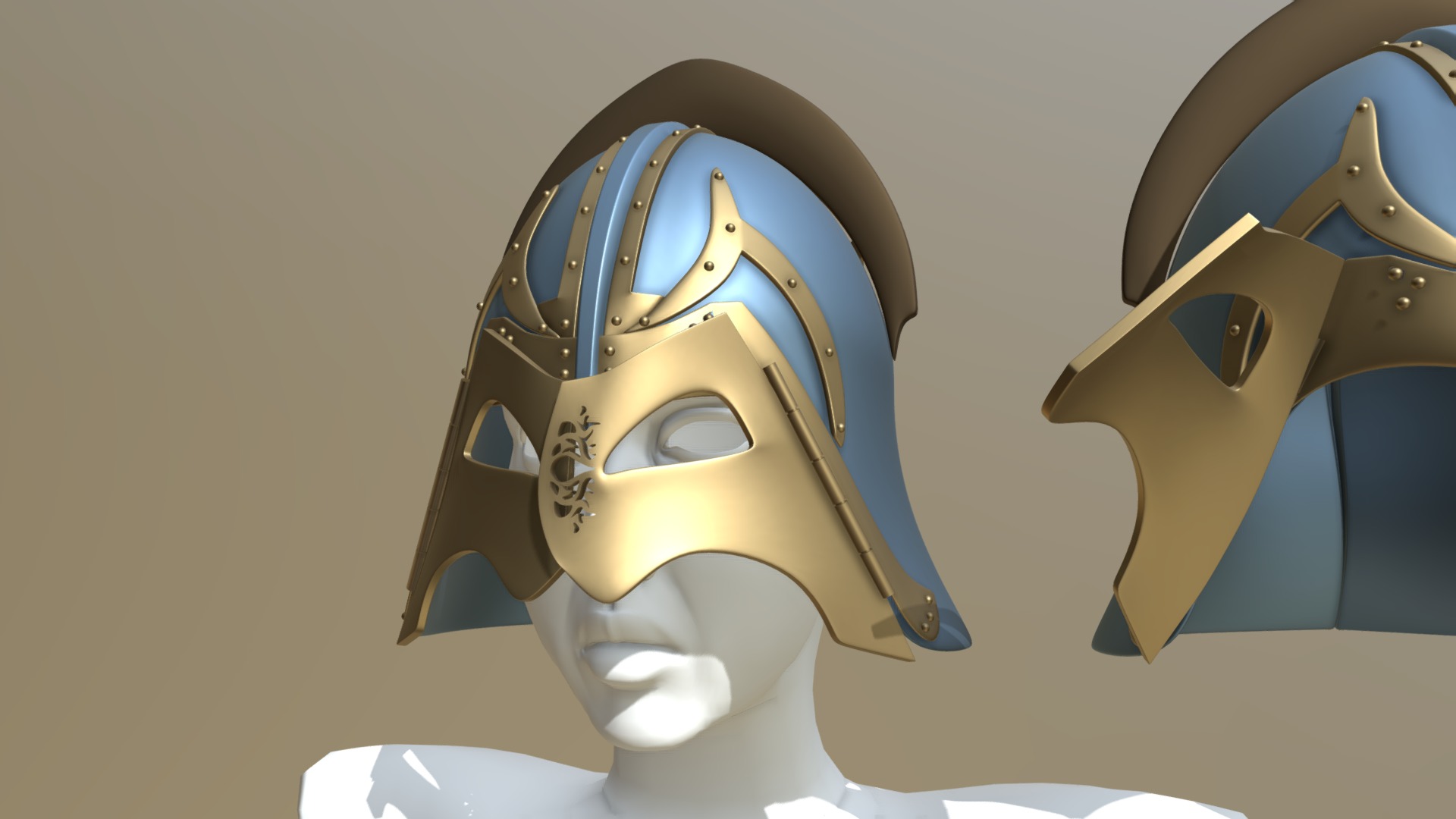 3D model Lannister Helm_WIP - This is a 3D model of the Lannister Helm_WIP. The 3D model is about a cartoon of a person.