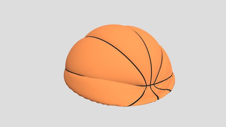 Flattened Basketball 3D Model