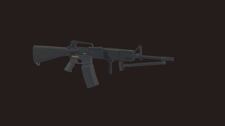 Low poly Colt LSW (m16) 3D Model