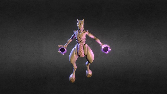 Realistic Mewtwo 3D Model