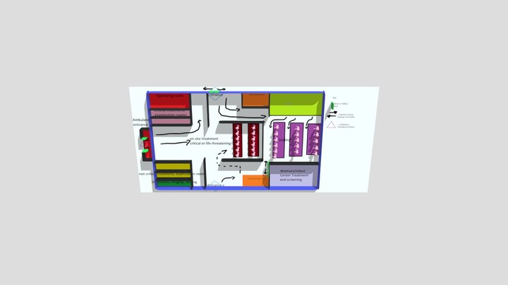 ER Room Concept Floor Plan 3D Model