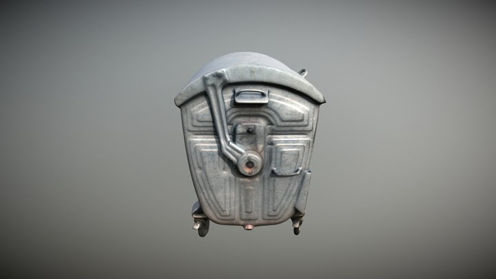 Metal Trash Can 3D Model