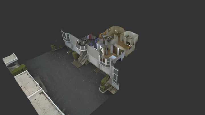 CrossSection of the Apartment and Exterior 3D Model