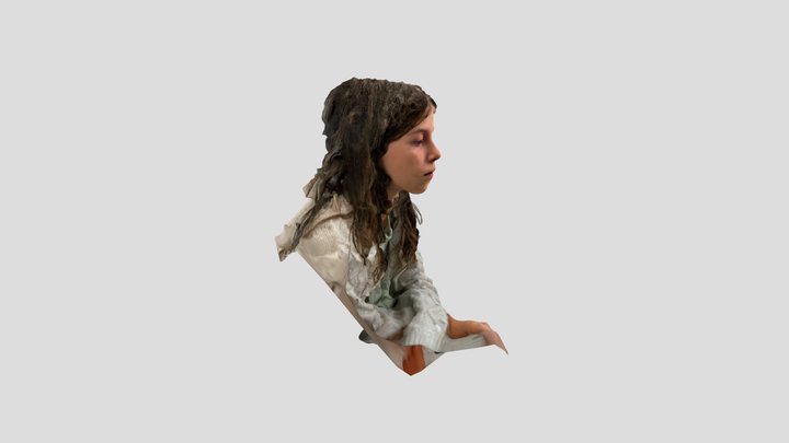 Clara avec des cheveux bizarres 3D Model