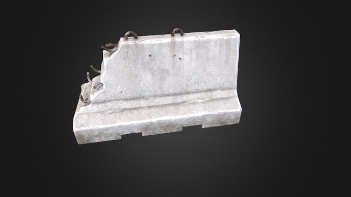 Concrete road block 3D Model