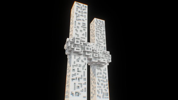 Futuristic Puzzle Building [Minecraft Building] 3D Model