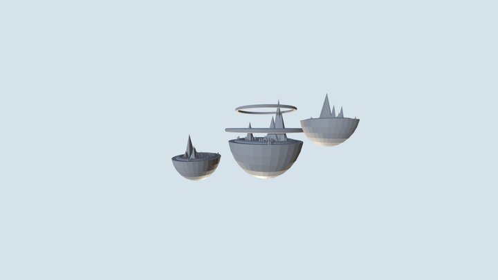 Floating islands no textures 3D Model