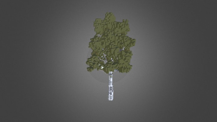 Birch Tree Voxel 3D Model