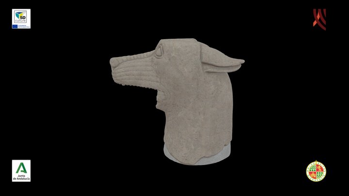 Figura zoomorfa: cabeza de lobo 3D Model