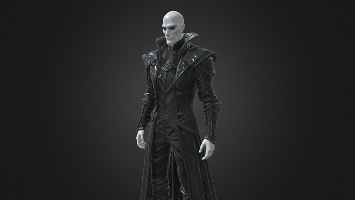 Faceless Vampire Lord in Black Gothic Armor