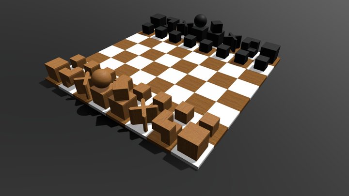 Bauhaus Chess Set 3D Model
